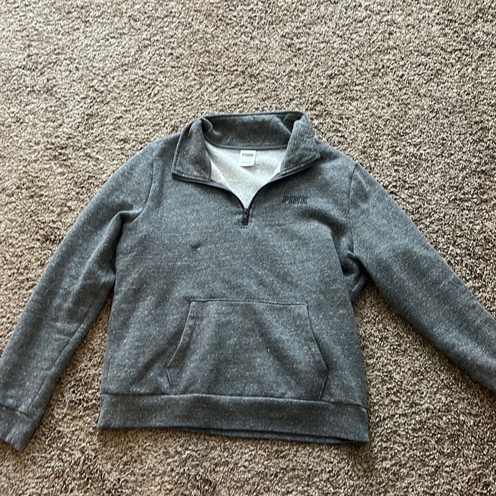 PINK 1/4 zip sweatshirt. Only worn 3-4 times!
